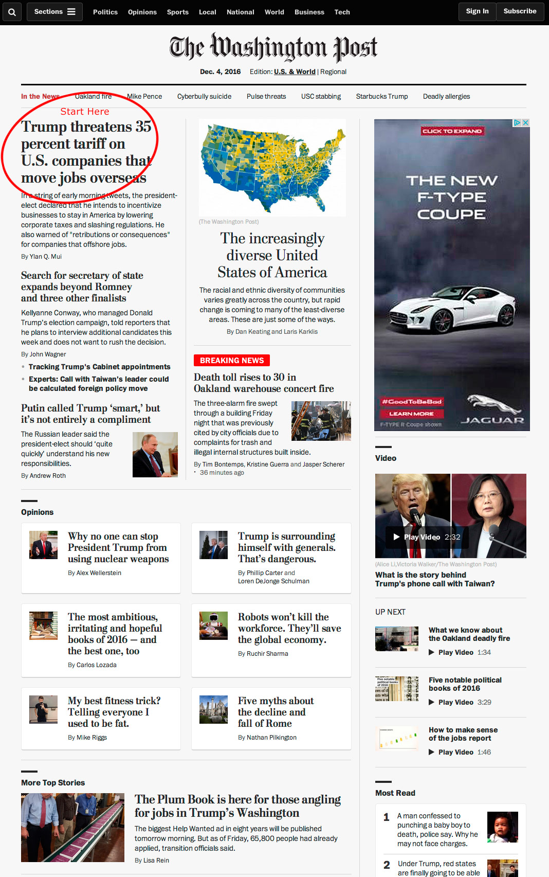 Washington Post Home Page